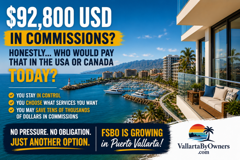 Would you pay $92,800 USD in real estate commissions in Puerto Vallarta FSBO guide by VallartaByOwners